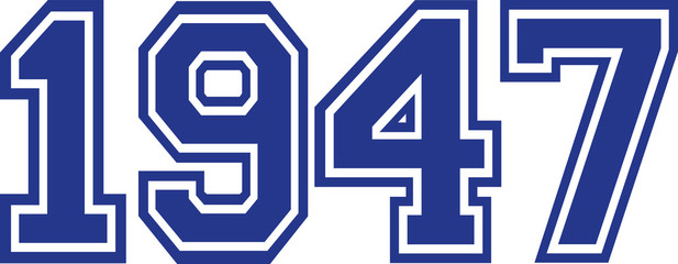 1947 Year college font