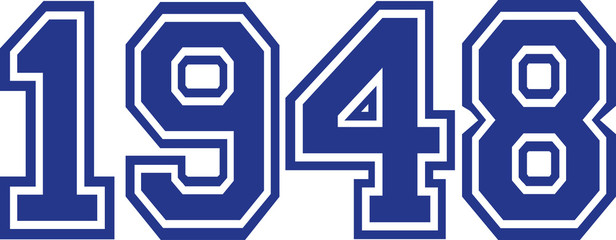 1948 Year college font
