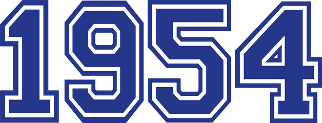1954 Year college font