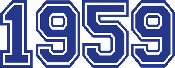 Obraz premium 1959 Year college font