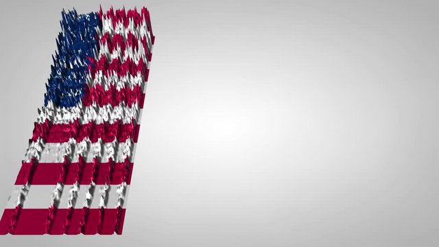 3d sound wave chart textured with the US flag which can be used with national anthem (which you can find here: https://en.wikipedia.org/wiki/List_of_national_anthems)