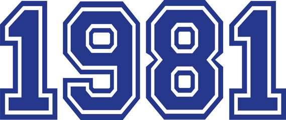 1981 Year college font