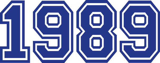 1989 Year college font