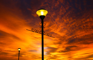 Breathtaking sunset and dramatic sky in Kota Kinabalu