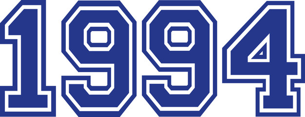 1994 Year college font