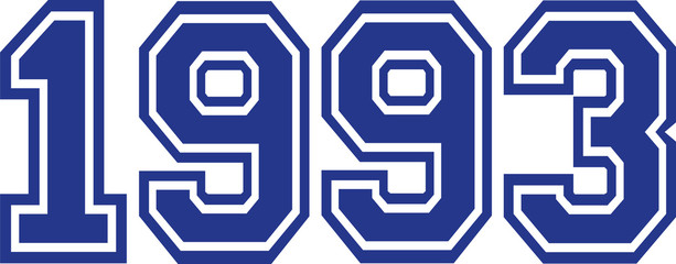 1993 Year college font