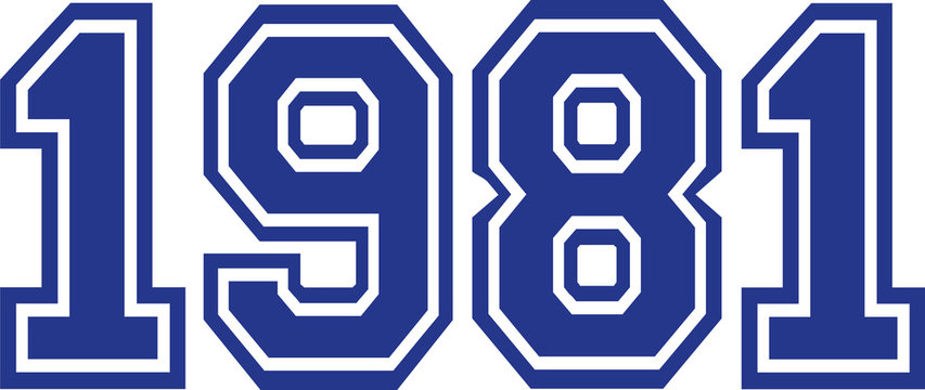 1981 Year college font