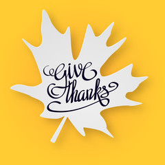 Happy thanksgiving day greeting card with hand lettering