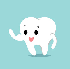 Vector of Healthy cute cartoon tooth 