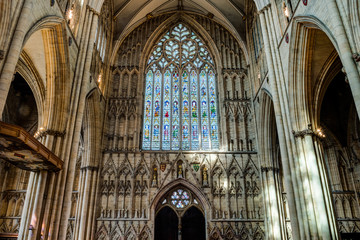 York Minster West Window Interior Heart Of York low angle