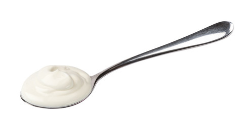 Joghurt auf Löffel
