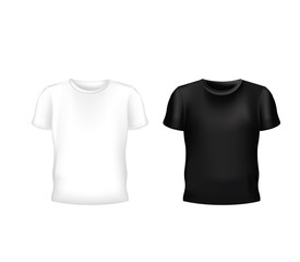 Vector of white and black Blank t-shirt