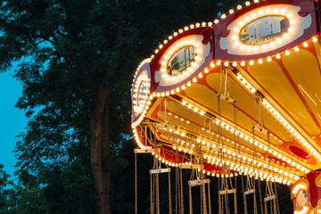 Attraction closeup illuminated yellow