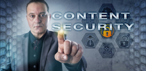 Male IT Consultant Touching CONTENT SECURITY