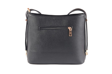 Women's black leather bag