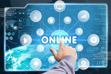 Business, Technology, Internet and network concept. Young busine