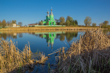The temple near the river in the village Krupets