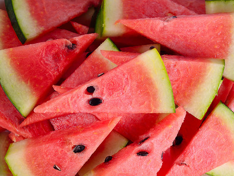 Ripe water melon on background
