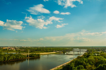 Landscape of river and bridge in the city