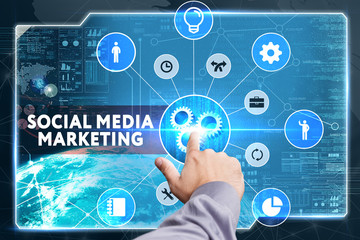 Business, Technology, Internet and network concept. Young busine