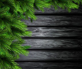 Christmas New Year design wooden background