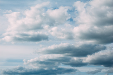 Beautiful cumulus clouds in the sky