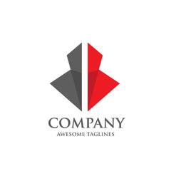 simple abstract vector template, two Arrow shape logo vector
