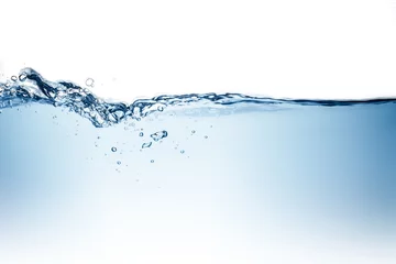 Foto op Aluminium Blue water wave and bubbles to clean drinking water © pongsakorn_jun26