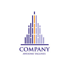 abstract simple elegant and modern real estate logo , abstract skyline logo oncept