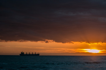 Fototapeta na wymiar Ionian sea at sunset