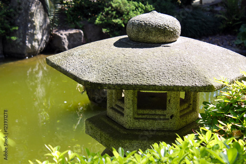 "Stone lantern in the Japanese garden" Stock photo and royalty-free