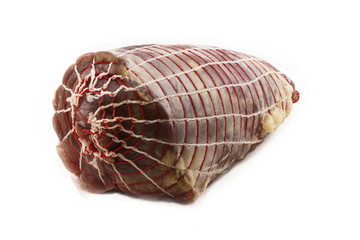 wild boar meat on white background