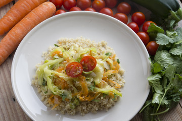 Quinoa with zoodles