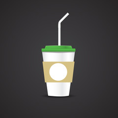 Coffee cup with tube -vector illustration
