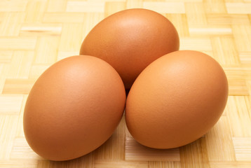 eggs on wooden table