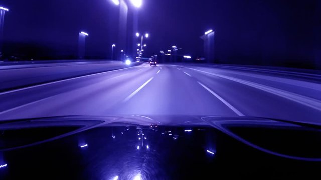 night driving urban city road 