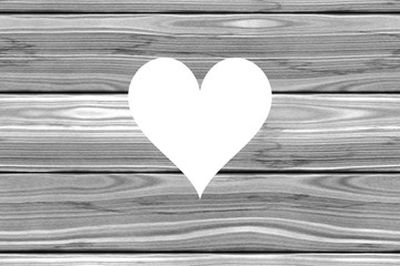 Heart cut out of grey wooden planks horizontal rustic rural homely background image