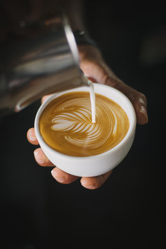 coffee latte art in coffee shop