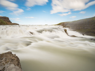 Flow downsteam from a waterfall