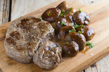 Beef and mushrooms