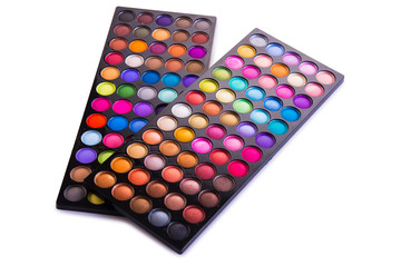 Set of colourful shadow for make-up isolated on white