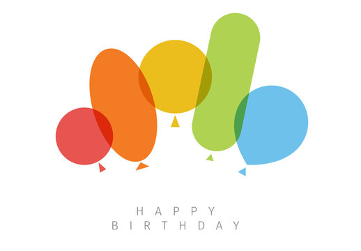Minimalist Balloons Happy Birthday Card 1
