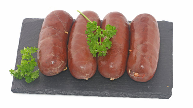 Boudins noirs sur plat ardoise