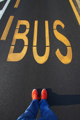 autobus e fermata bus stop