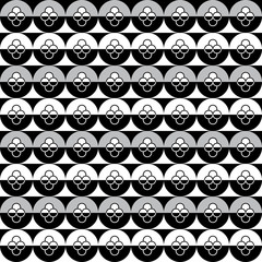 Fun pattern with white grey and black circular shapes