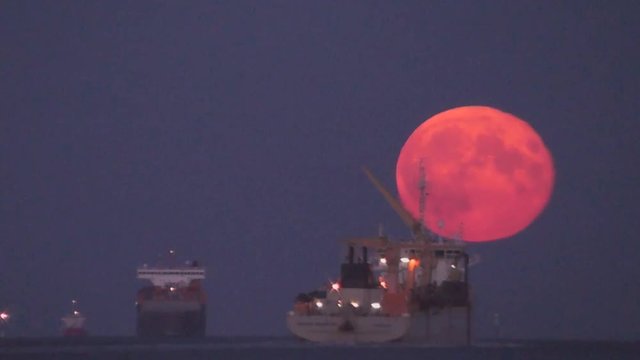 Vollmond &uuml;ber der Elbe, Supermond