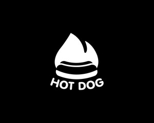 Street food restaurant cafe ogo design template. Hot dog vector logotype, fast, junk eatery lvector symbol.