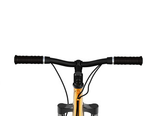 view of the bicycle handlebar on white background 3d render