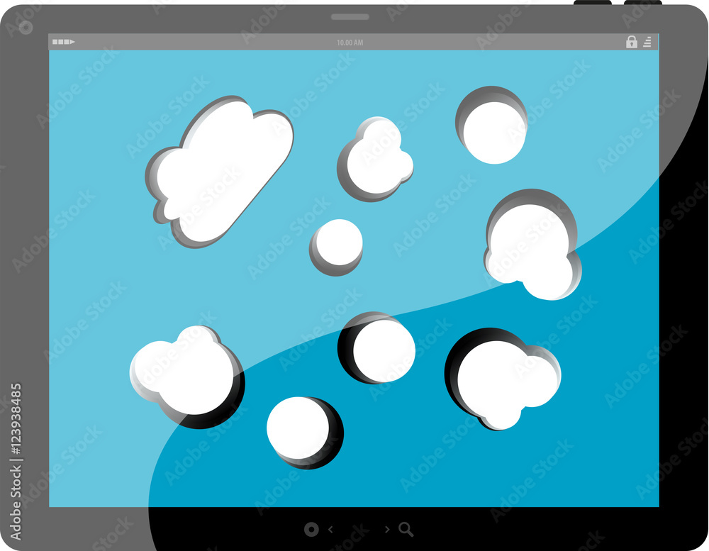 Poster cloud-computing connection on the digital tablet pc