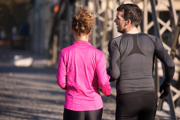 young  couple jogging